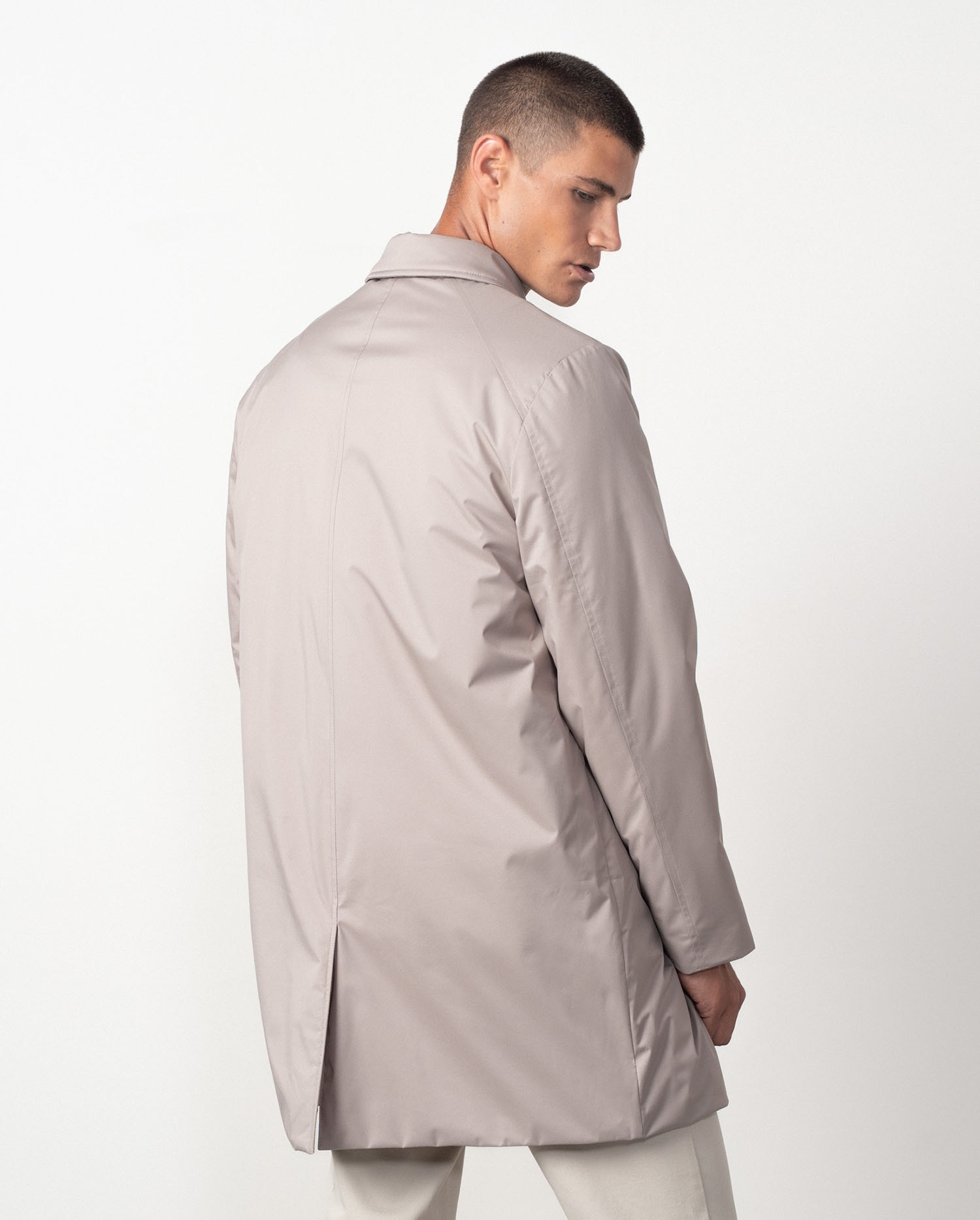 Gabardina de hombre ultraligera con cuello camisero - Etiem - Crudo Crudo-5