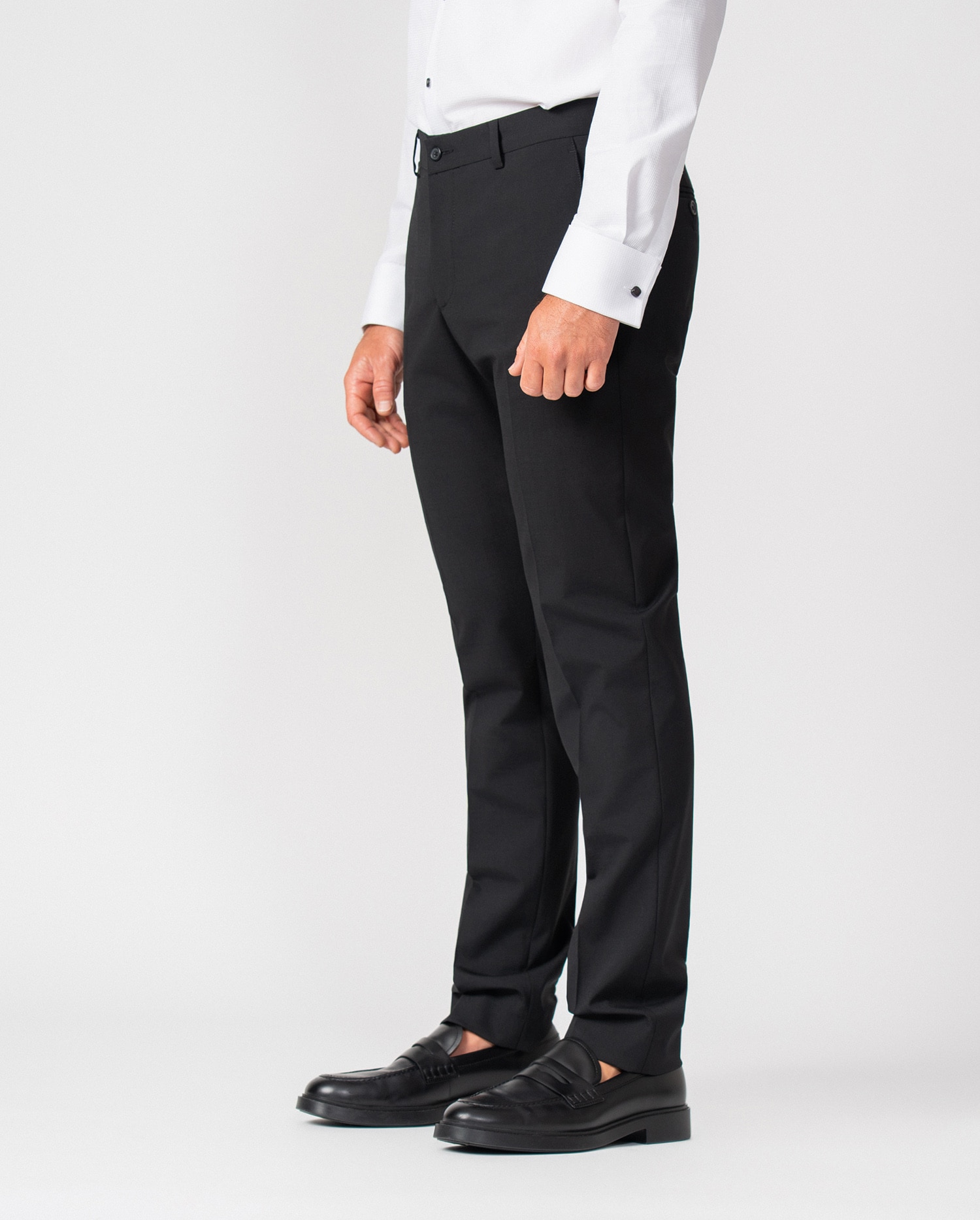 Pantalón de hombre en lana - Etiem - Negro Negro-3
