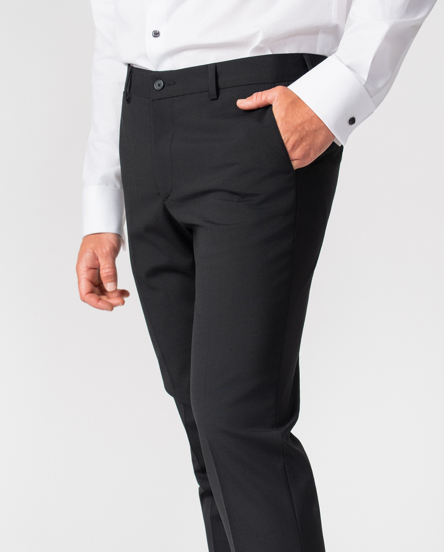 Pantalón de hombre en lana - Etiem - Negro Negro-5