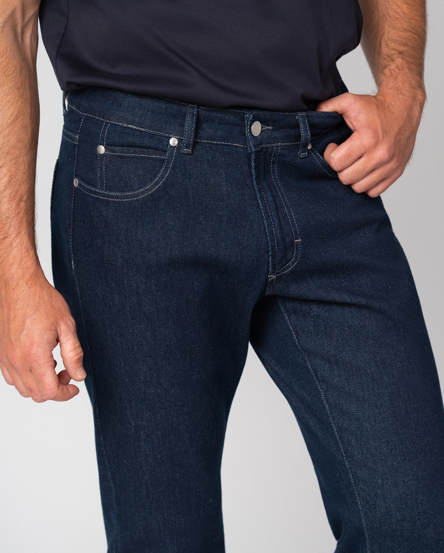 Pantalón de hombre tejano elástico - Etiem - Azul denim Azul denim-3