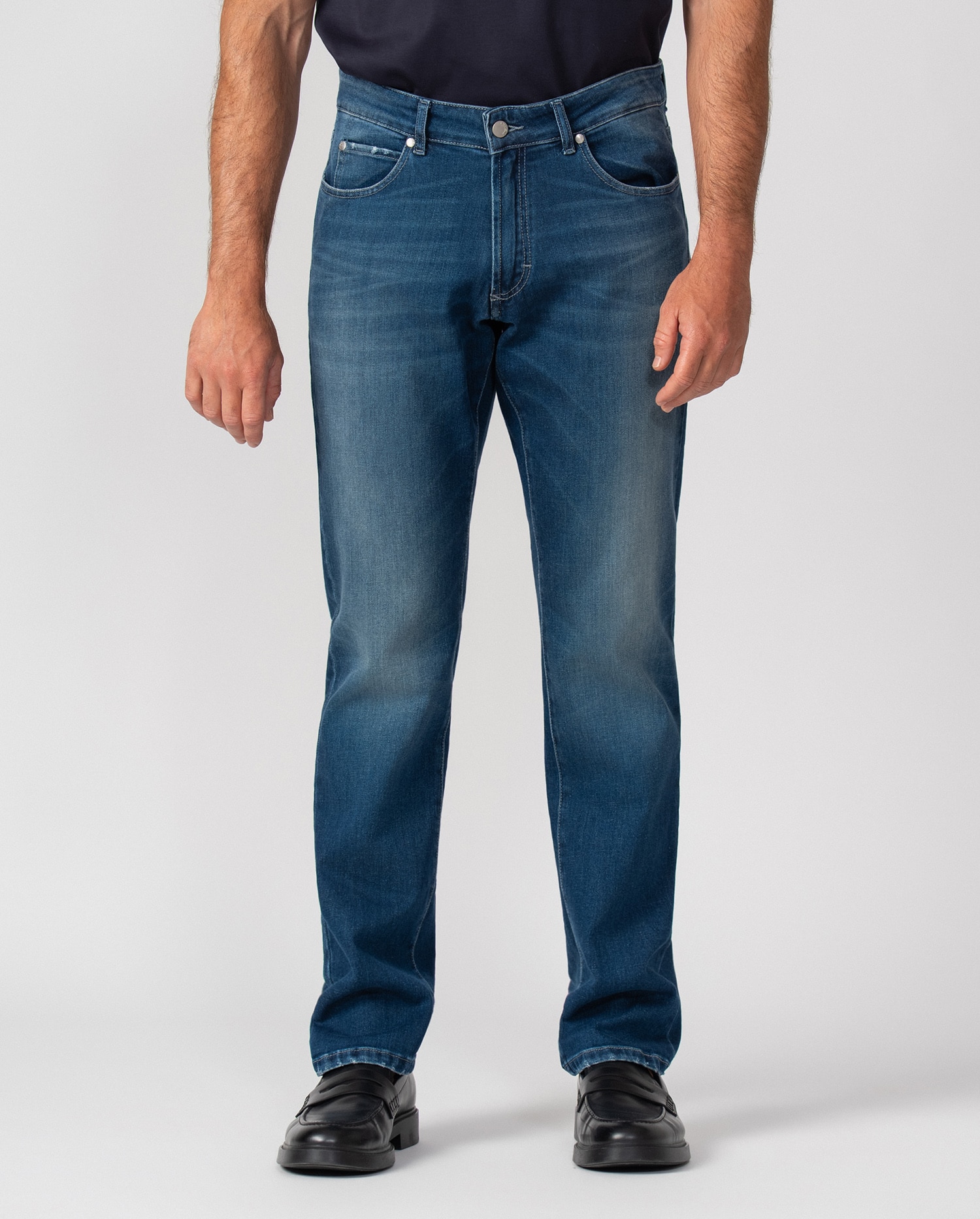 Pantalón de hombre tejano elástico lavado - Etiem - Azul denim Azul denim-2