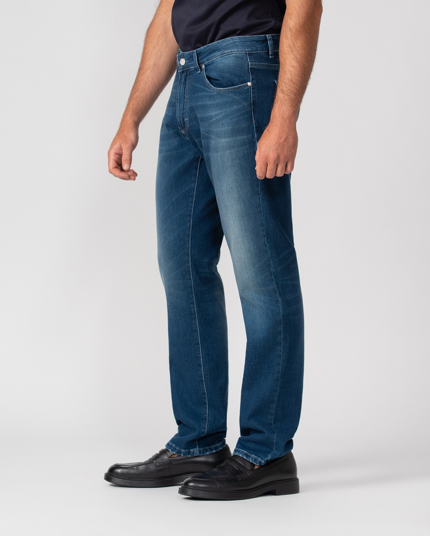 Pantalón de hombre tejano elástico lavado - Etiem - Azul denim Azul denim-7