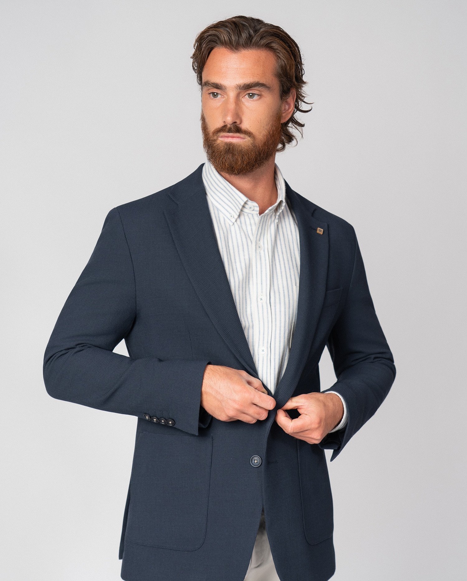 Americana de hombre regular fit tipo punto - Etiem - Marino Marino-2