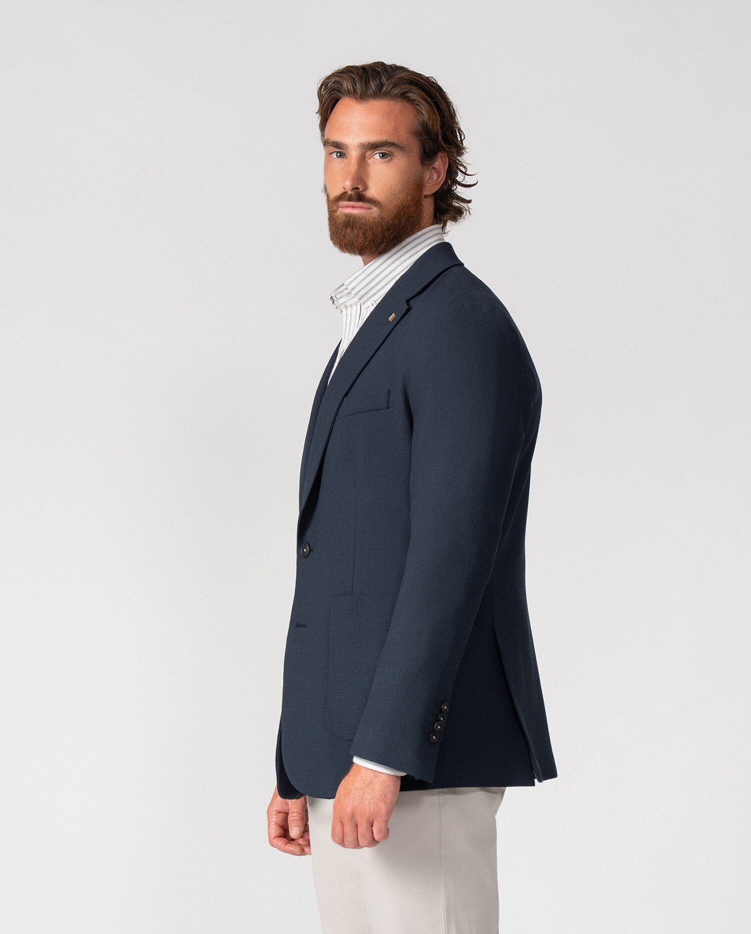 Americana de hombre regular fit tipo punto - Etiem - Marino Marino-4