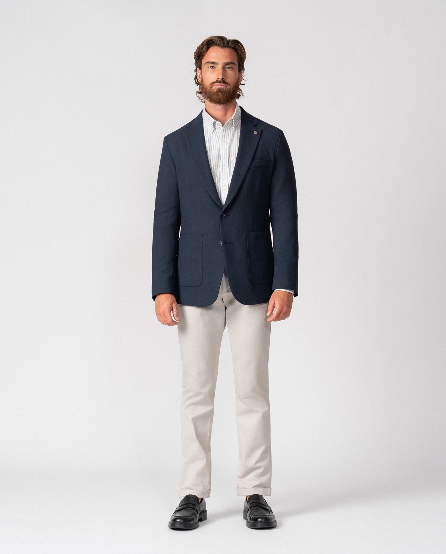 Americana de hombre regular fit tipo punto - Etiem - Marino Marino-5
