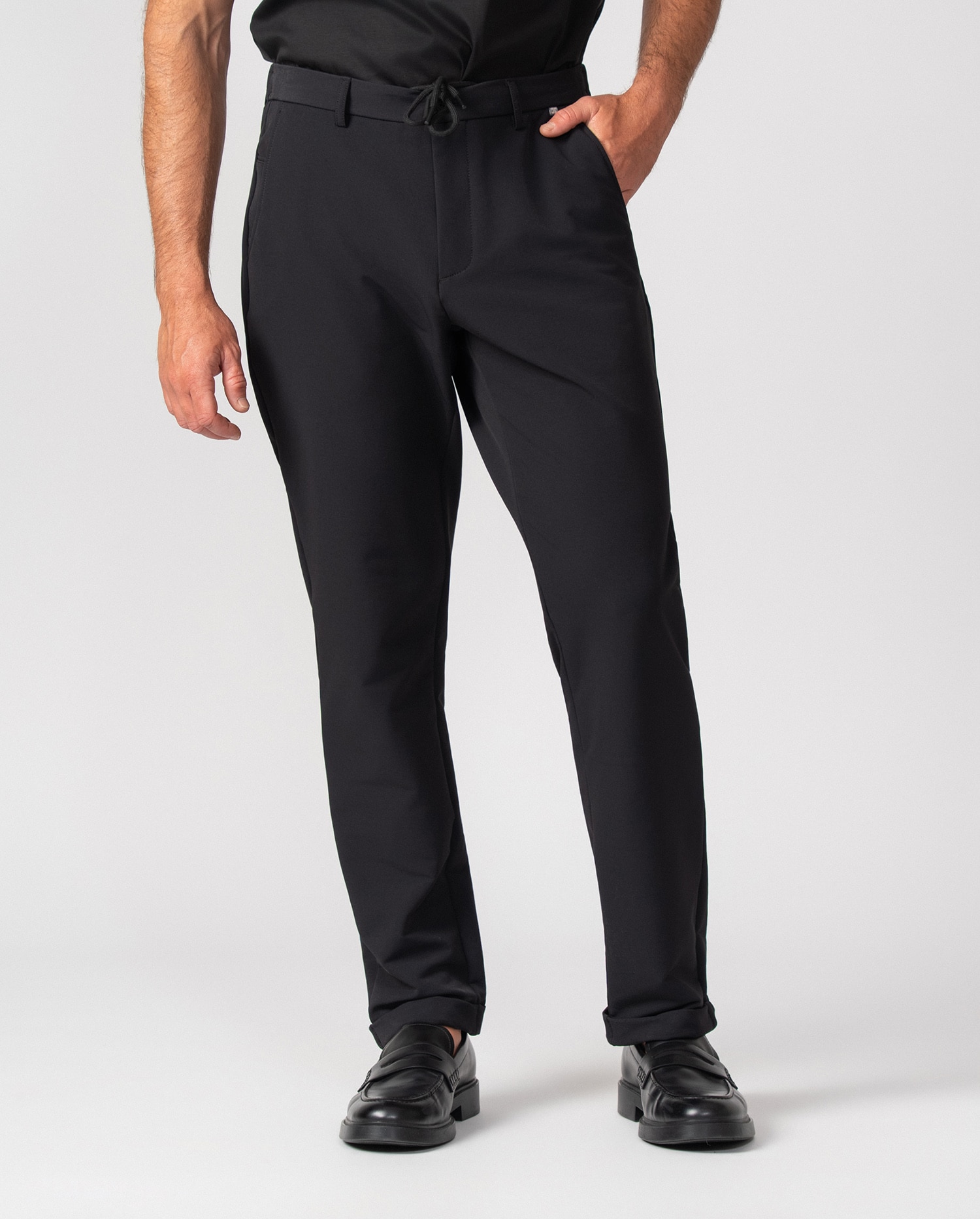 Pantalón de hombre técnico con cordón y goma - Etiem - Negro Negro-3