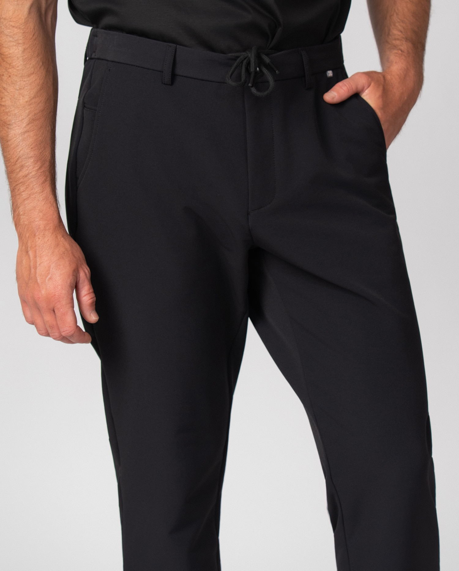 Pantalón de hombre técnico con cordón y goma - Etiem - Negro Negro-4