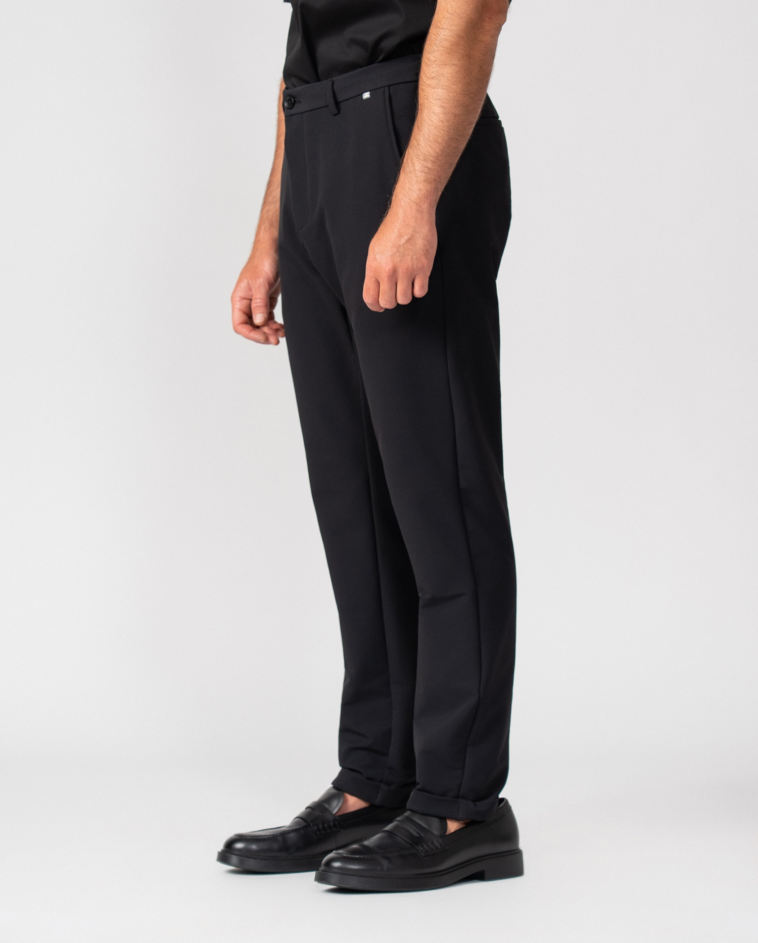Pantalón de hombre técnico con cordón y goma - Etiem - Negro Negro-6