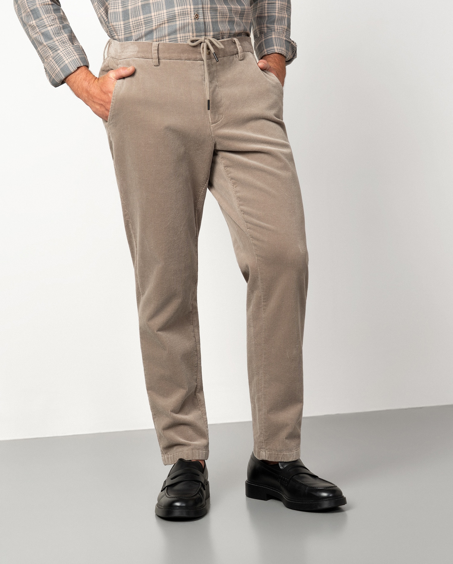 Pantalón de hombre con cordón y goma en pana - Etiem - Piedra Piedra-4