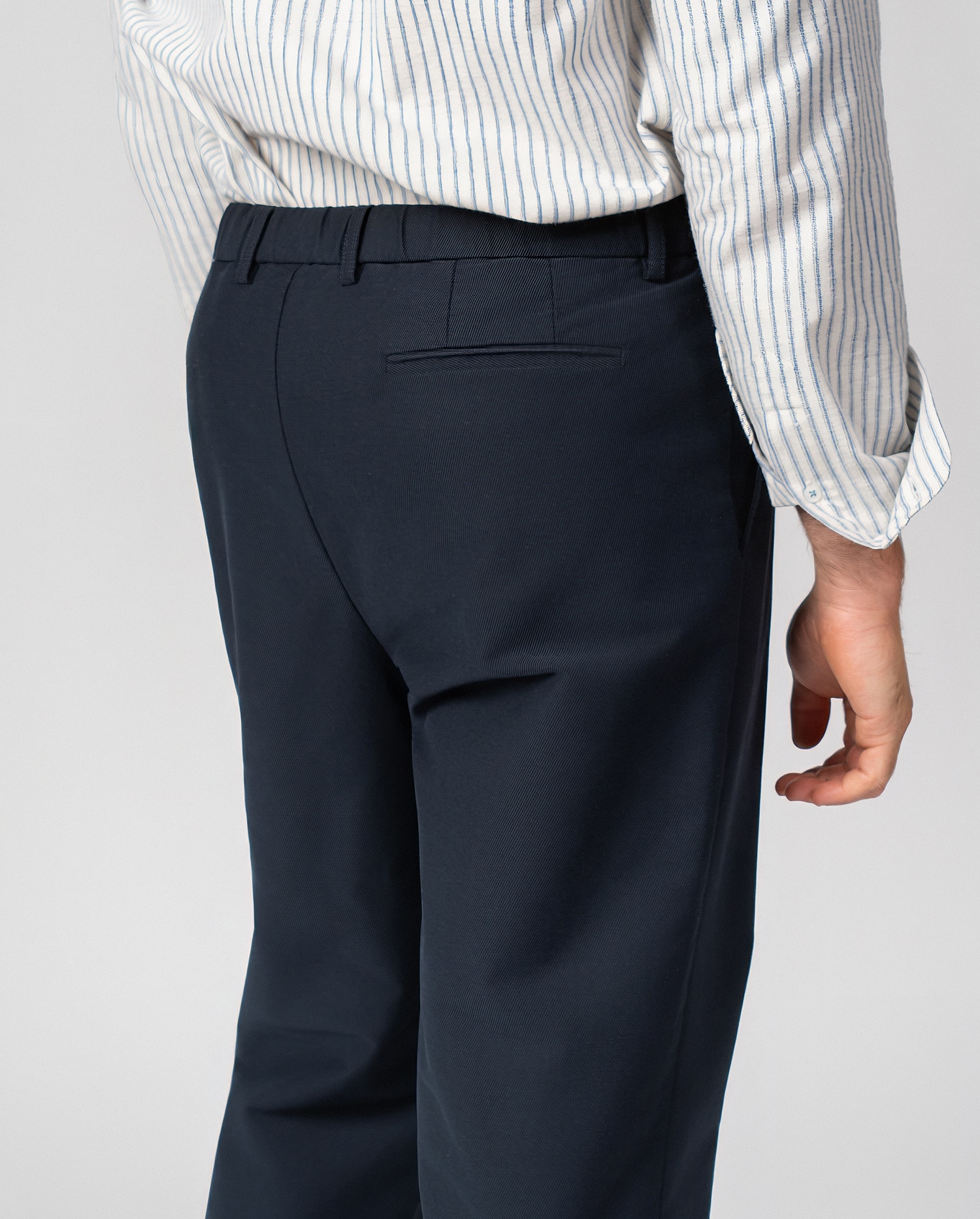 Pantalón de hombre de una pinza con cordón y goma - Etiem - Azul marino Azul marino-6
