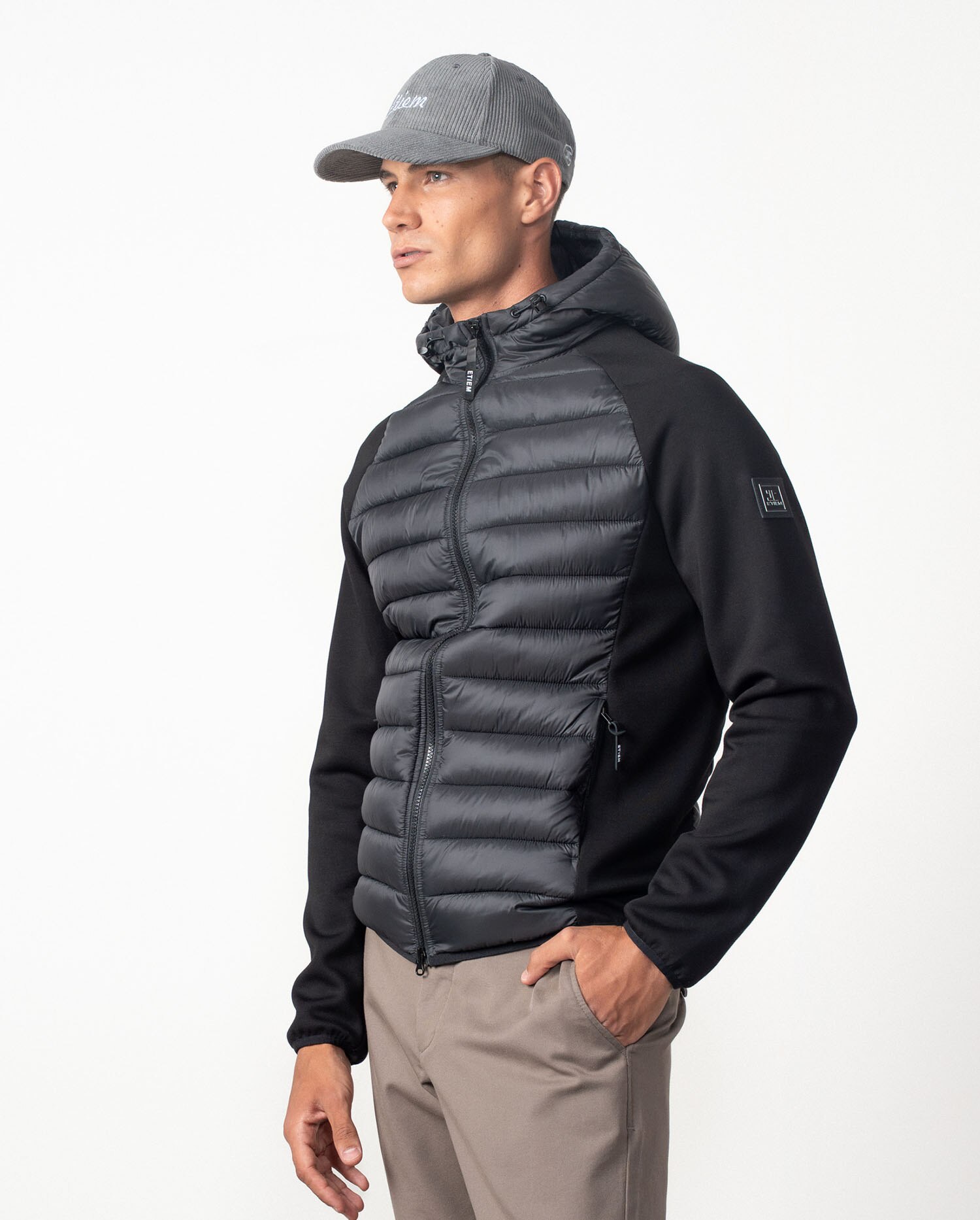 Cazadora de hombre con capucha acolchada ultraligera - Etiem - Negro Negro-3