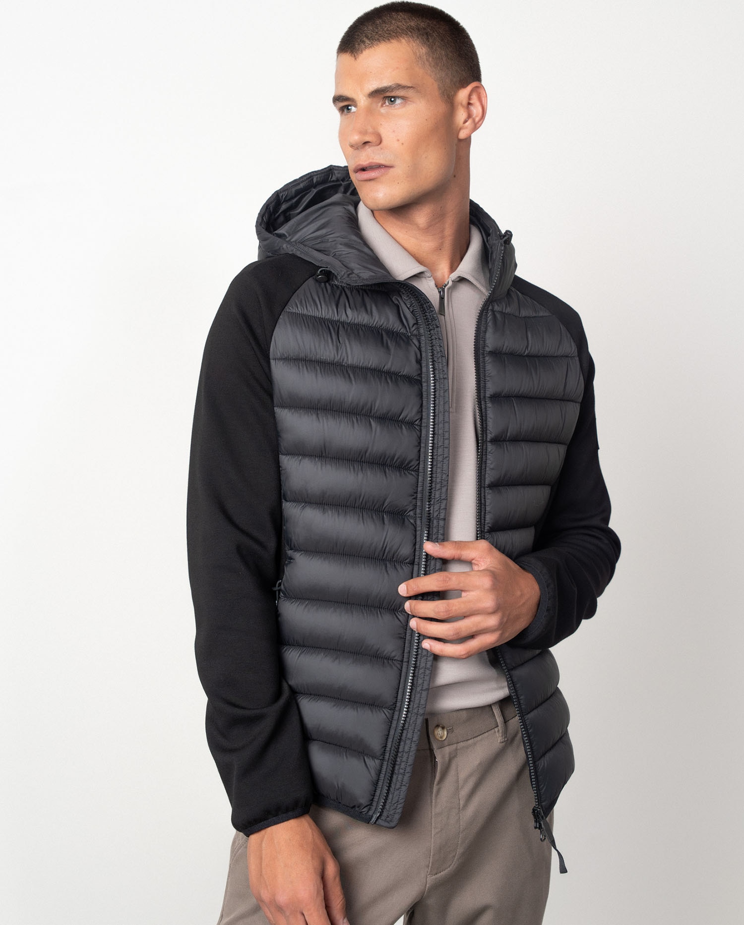 Cazadora de hombre con capucha acolchada ultraligera - Etiem - Negro Negro-7