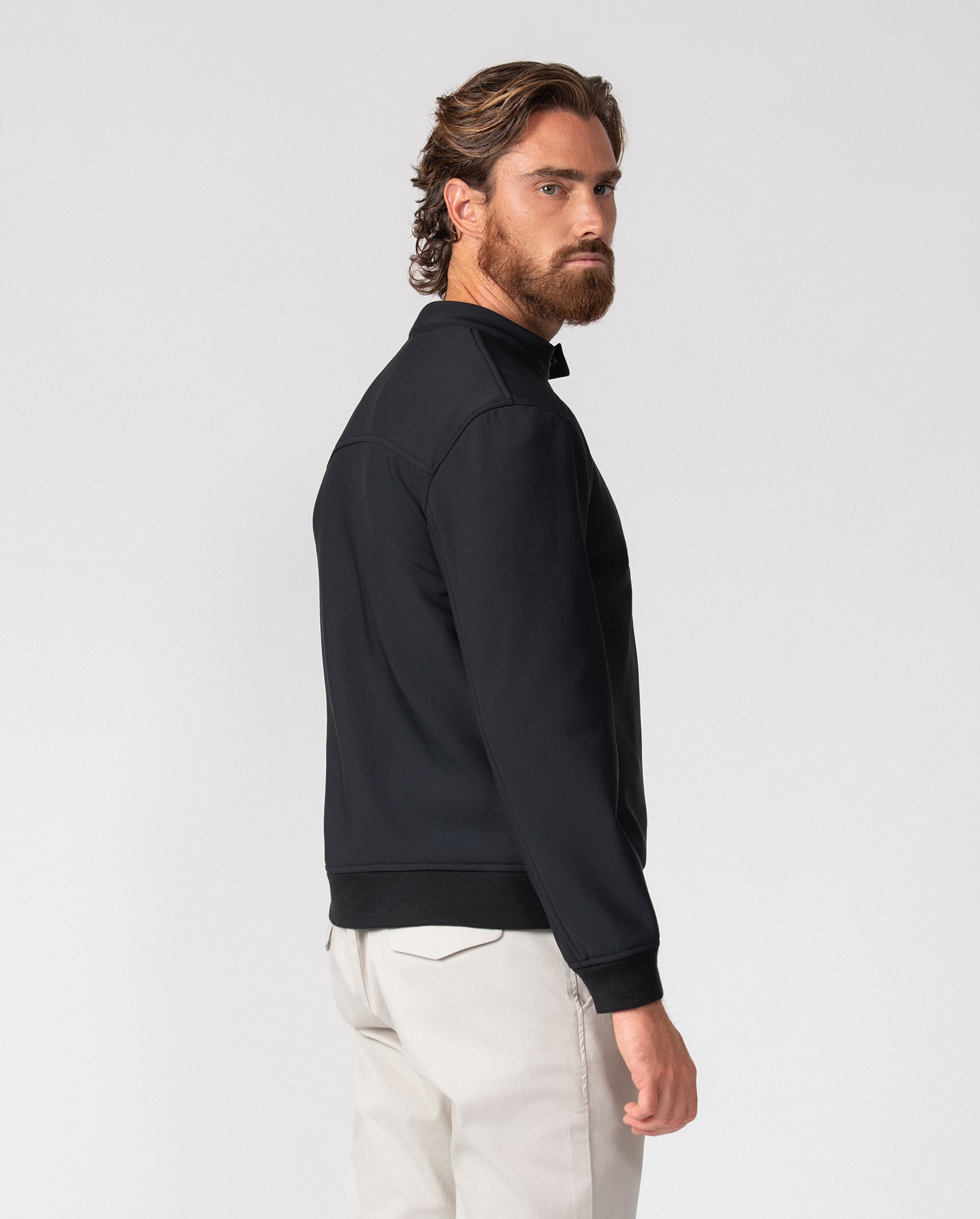 Cazadora de hombre de cuello tira en punto - Etiem - Negro Negro-5