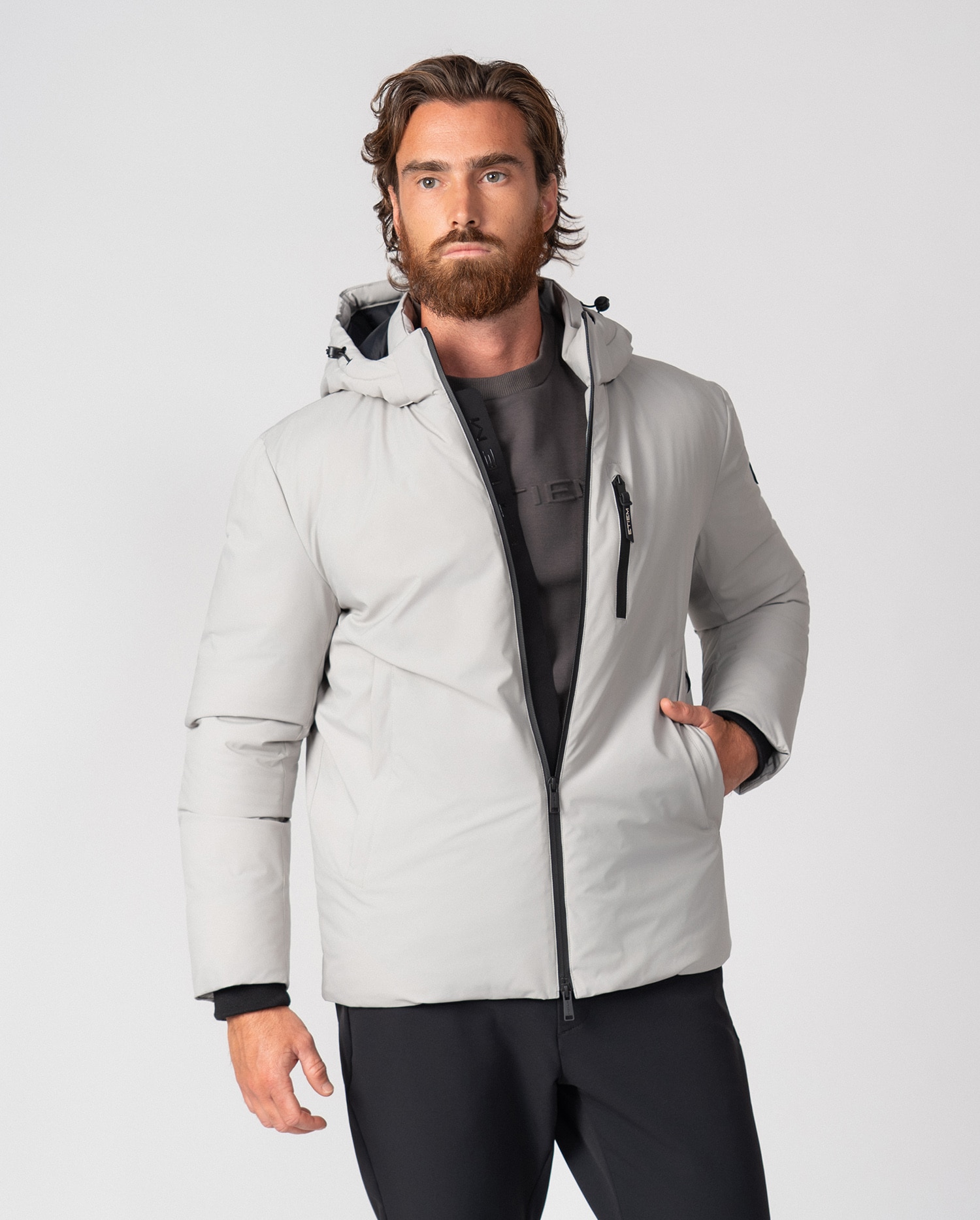 Cazadora de hombre ultraligera de capucha desmontable - Etiem - Gris claro Gris claro-2