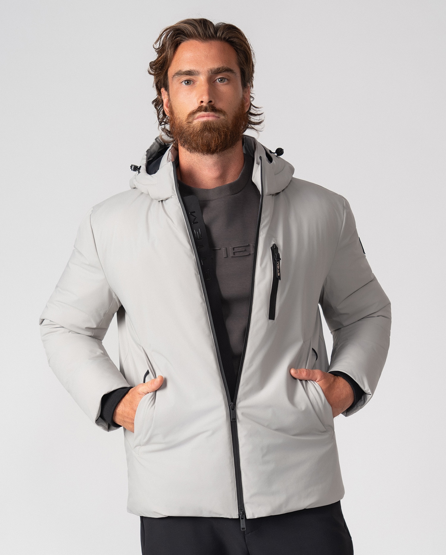 Cazadora de hombre ultraligera de capucha desmontable - Etiem - Gris claro Gris claro-6