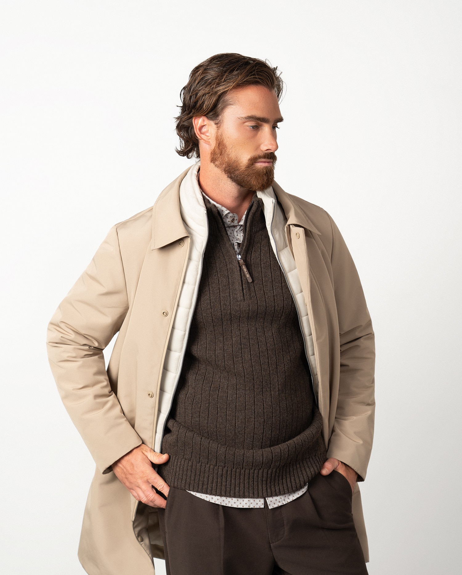 Gabardina de hombre acolchada con vista-chaleco desmontable - Etiem - Arena Arena-3