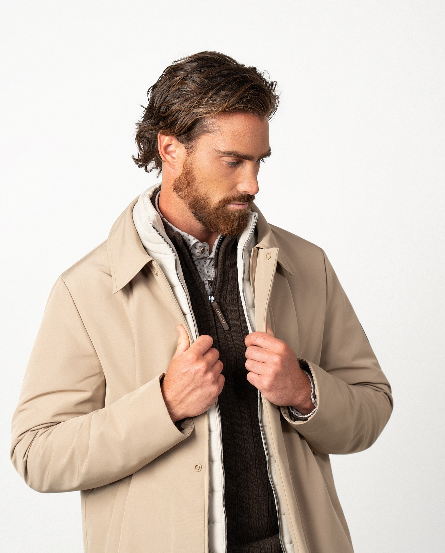 Gabardina de hombre acolchada con vista-chaleco desmontable - Etiem - Arena Arena-4