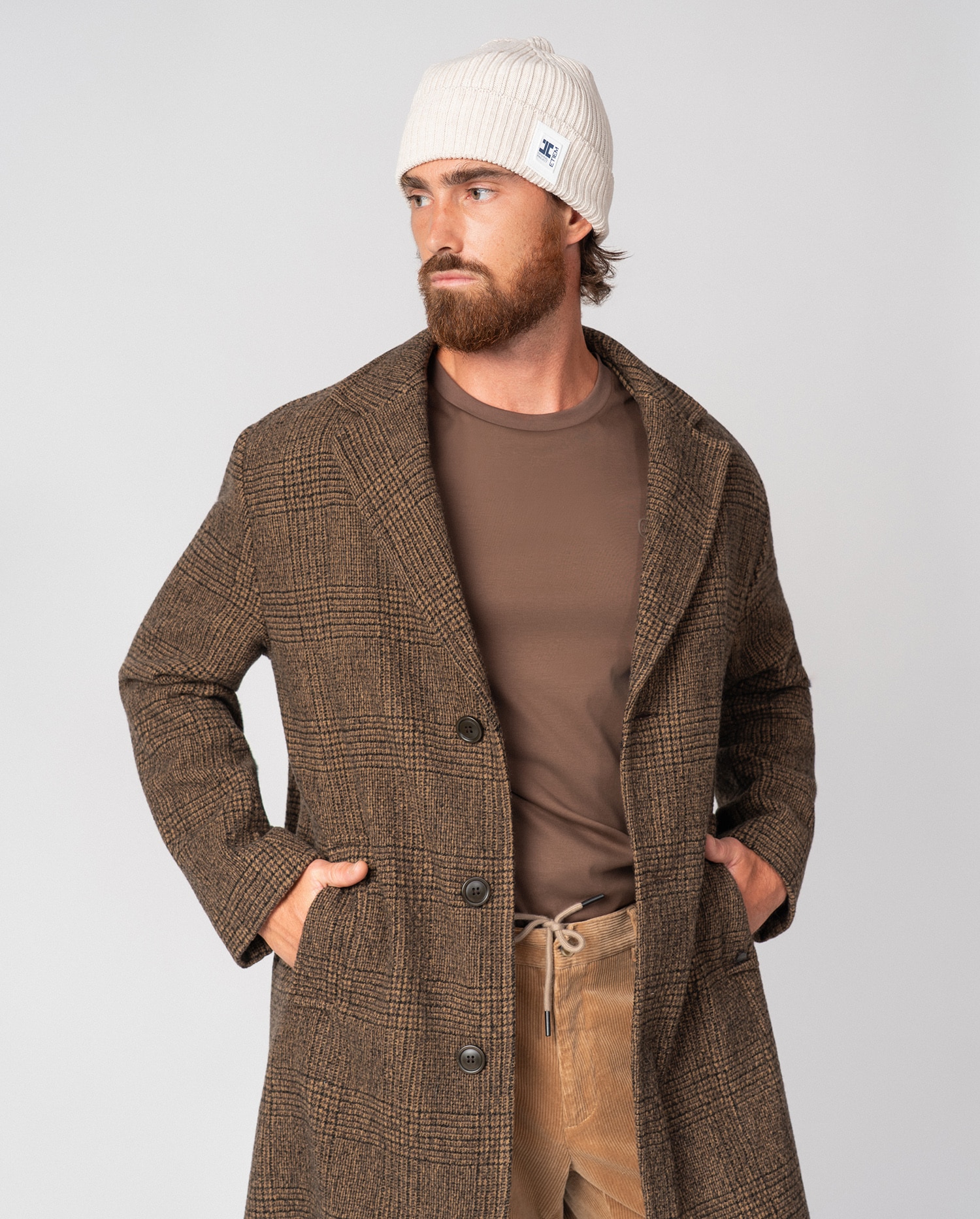 Abrigo de hombre oversize en cuadro gales - Etiem - Multicolor Multicolor-5