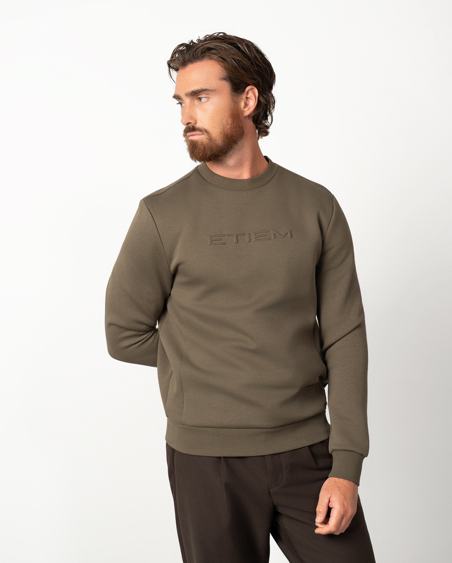 Sudadera de hombre en algodón - Etiem - Kaki Kaki-3