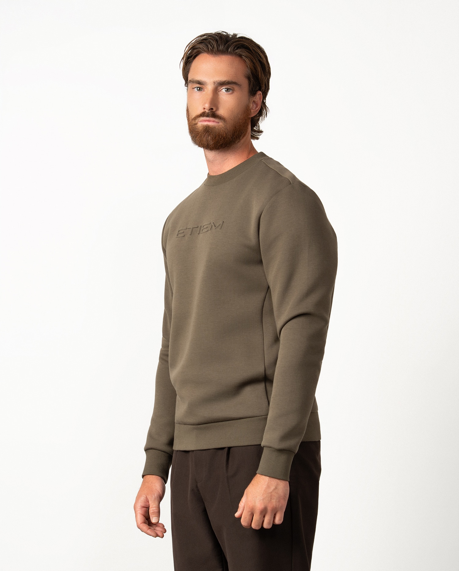 Sudadera de hombre en algodón - Etiem - Kaki Kaki-4