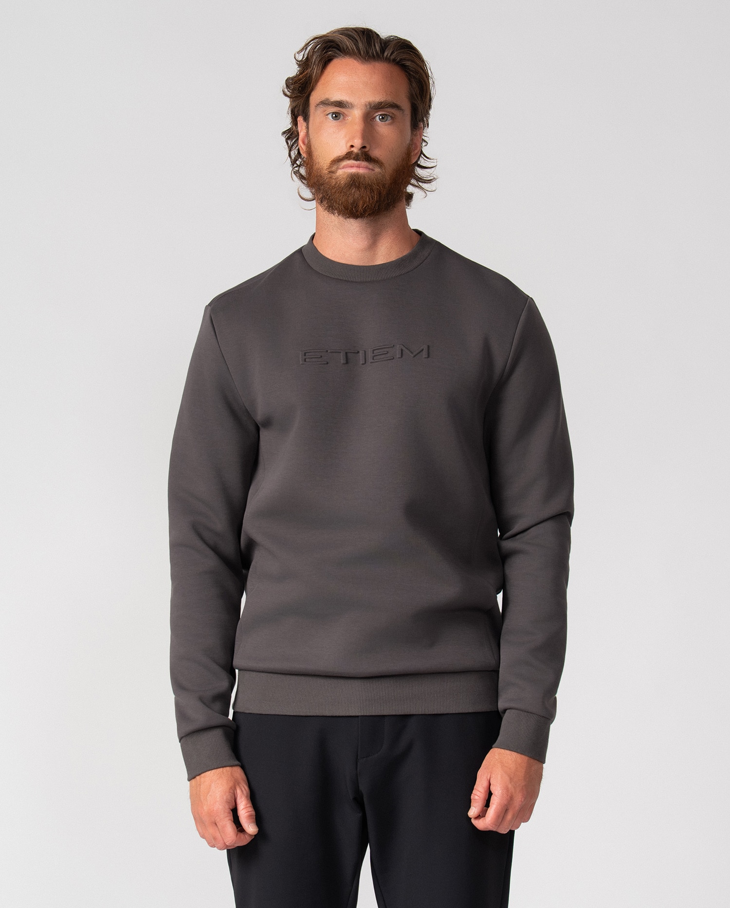 Sudadera de hombre en algodón - Etiem - Gris marengo Gris marengo-3