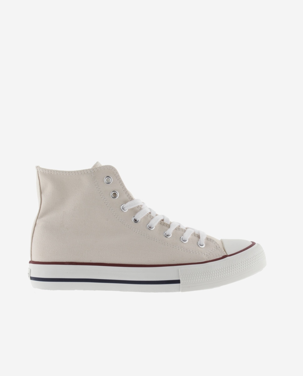 Victoria - Zapatillas básicas unisex altas de lona con puntera de goma.