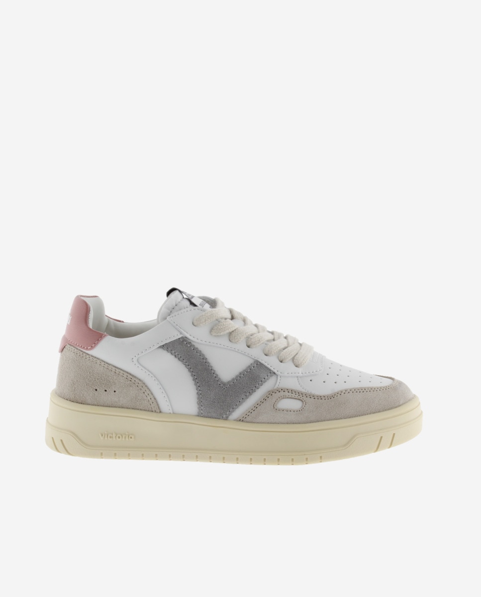 Victoria - Zapatillas deportivas unisex con piezas de color y serraje.