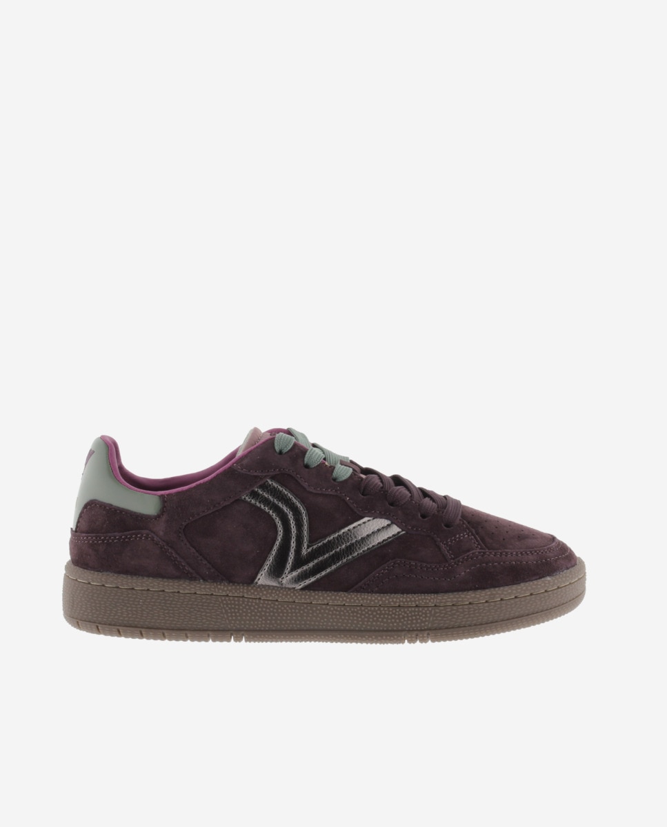 Zapatillas deportivas unisex de serraje con piezas de color - Victoria - Burdeos Burdeos-1