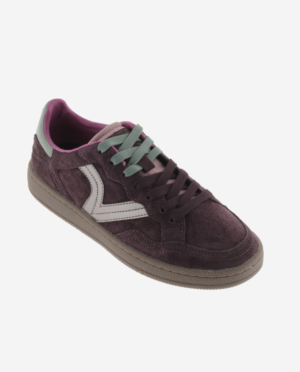 Zapatillas deportivas unisex de serraje con piezas de color - Victoria - Burdeos Burdeos-3