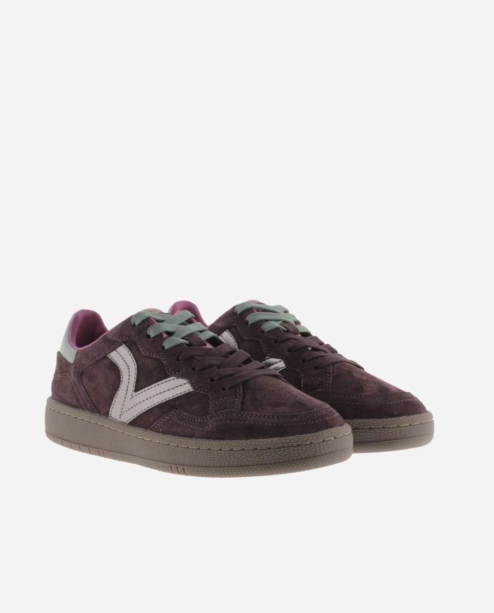 Zapatillas deportivas unisex de serraje con piezas de color - Victoria - Burdeos Burdeos-5