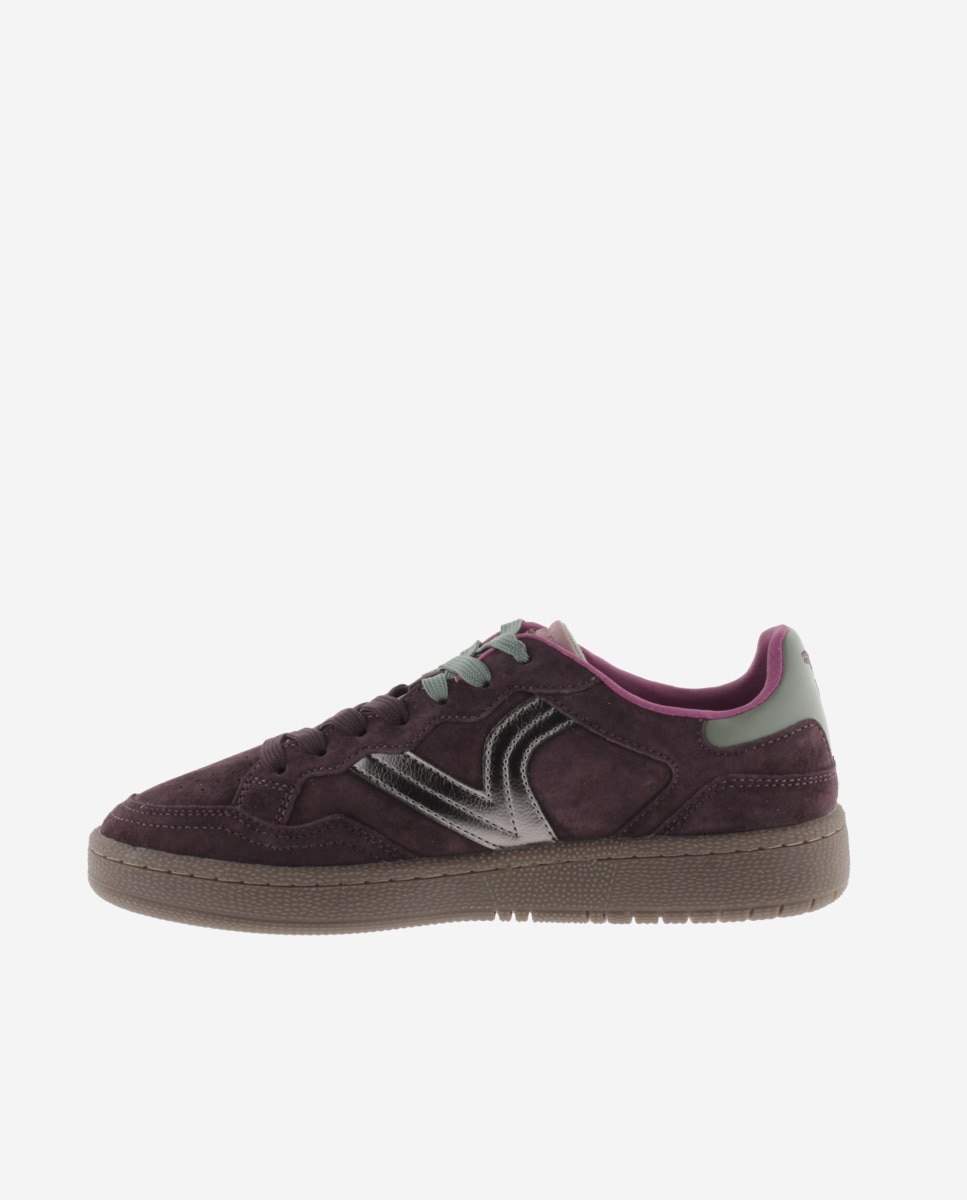 Victoria - Zapatillas deportivas unisex de serraje con piezas de color.