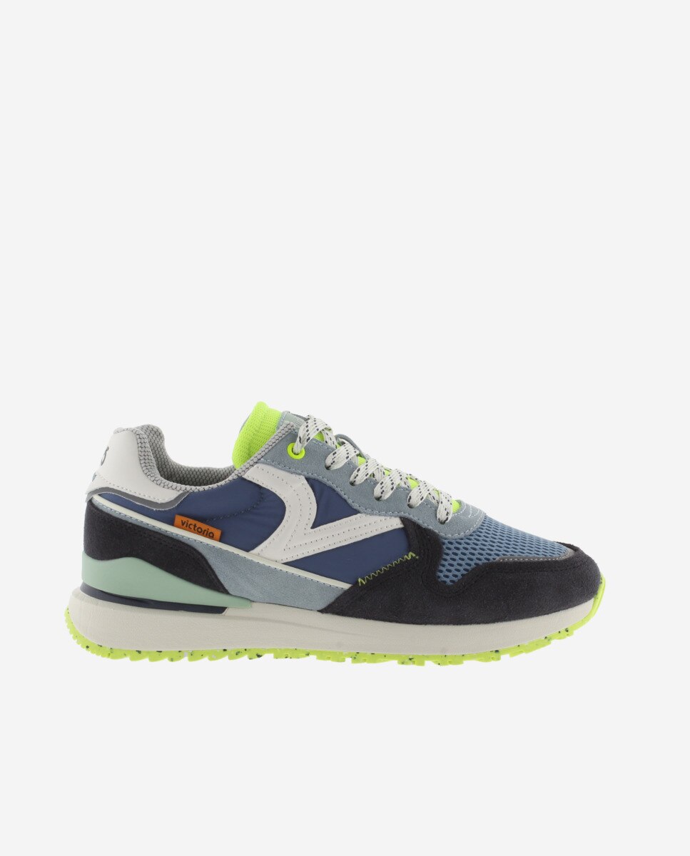 Baskets Victoria 1985 LEGGERA Pour Homme - Nylon, Cuir, Détails Fluo, Semelle Phylon, Style Rétro - 7
