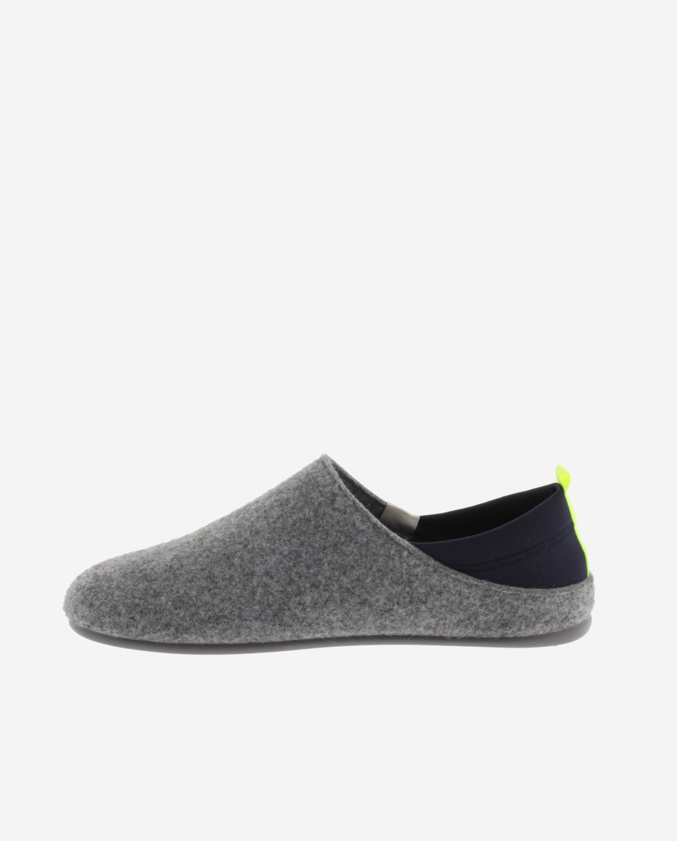 Zapatillas de casa cerradas unisex de fieltro reciclado con pieza trasera de neopreno - Victoria - Gris Gris-2