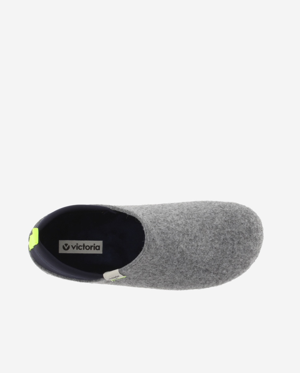 Zapatillas de casa cerradas unisex de fieltro reciclado con pieza trasera de neopreno - Victoria - Gris Gris-4