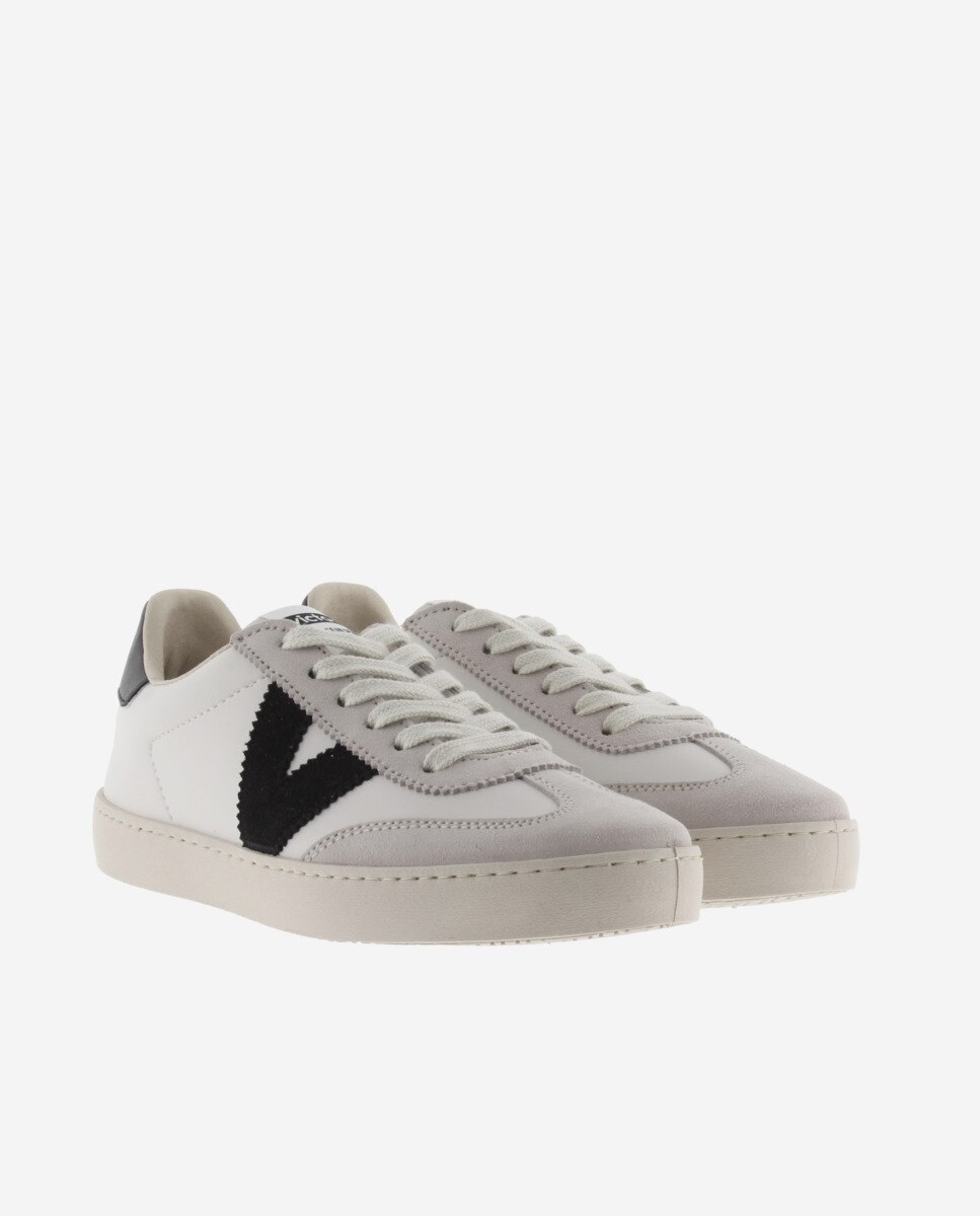 Zapatillas deportivas unisex con piezas de color y serraje - Victoria - Negro Negro-5