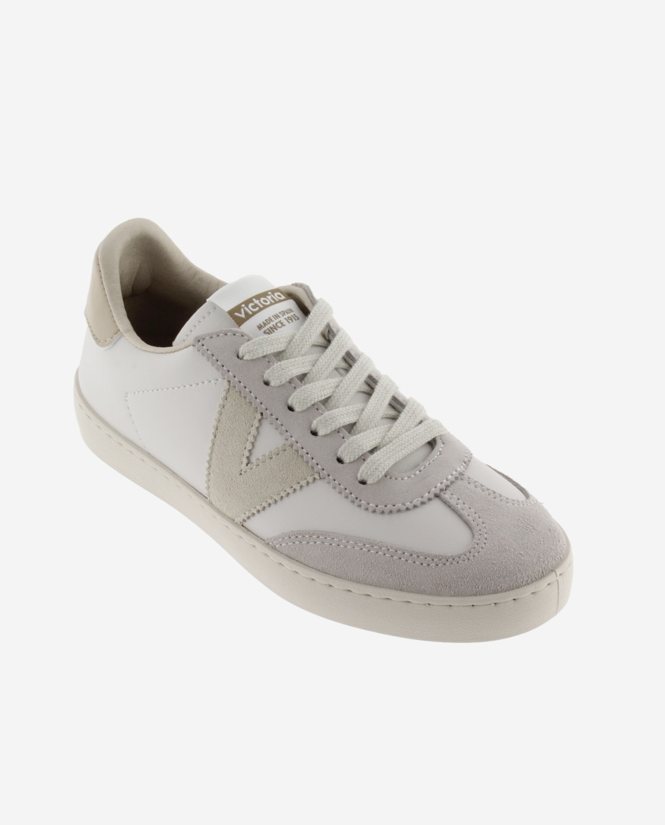 Zapatillas deportivas hombre con piezas de color y serraje en contraste - Victoria - Blanco hielo Blanco hielo-3