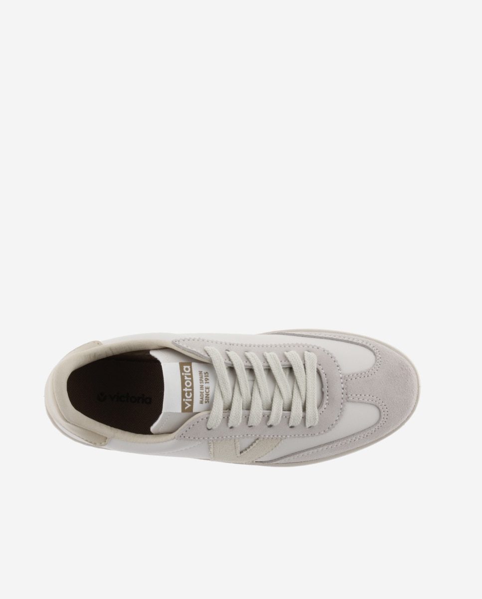Zapatillas deportivas hombre con piezas de color y serraje en contraste - Victoria - Blanco hielo Blanco hielo-4