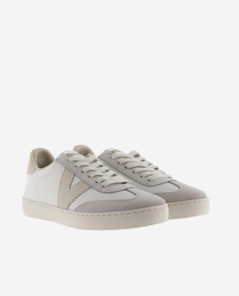 Zapatillas deportivas hombre con piezas de color y serraje en contraste - Victoria - Blanco hielo Blanco hielo-5