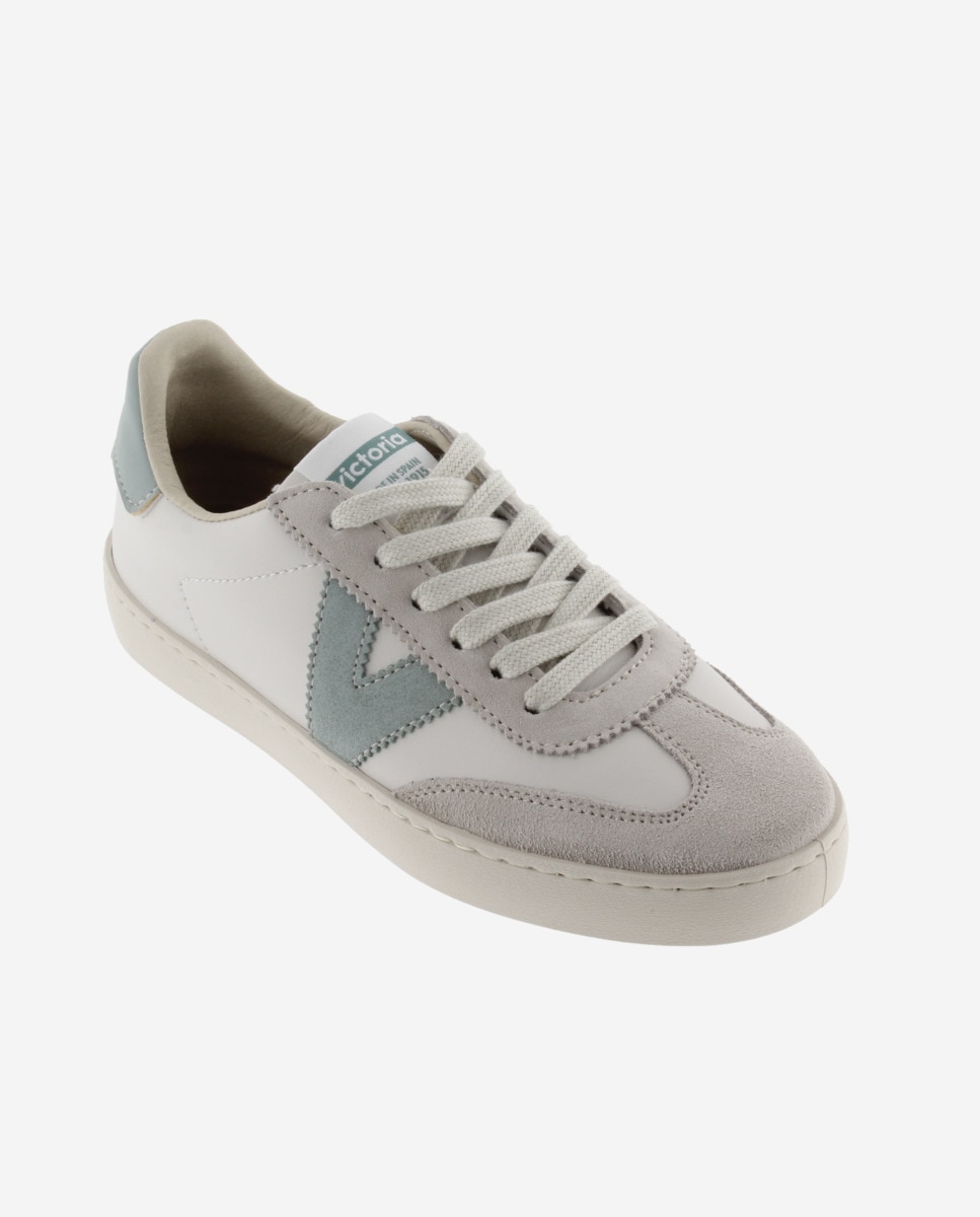 Zapatillas deportivas hombre con piezas de color y serraje en contraste - Victoria - Verde grisáceo Verde grisáceo-3