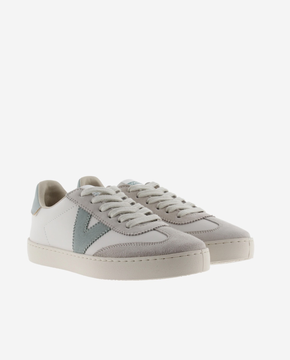 Zapatillas deportivas hombre con piezas de color y serraje en contraste - Victoria - Verde grisáceo Verde grisáceo-5