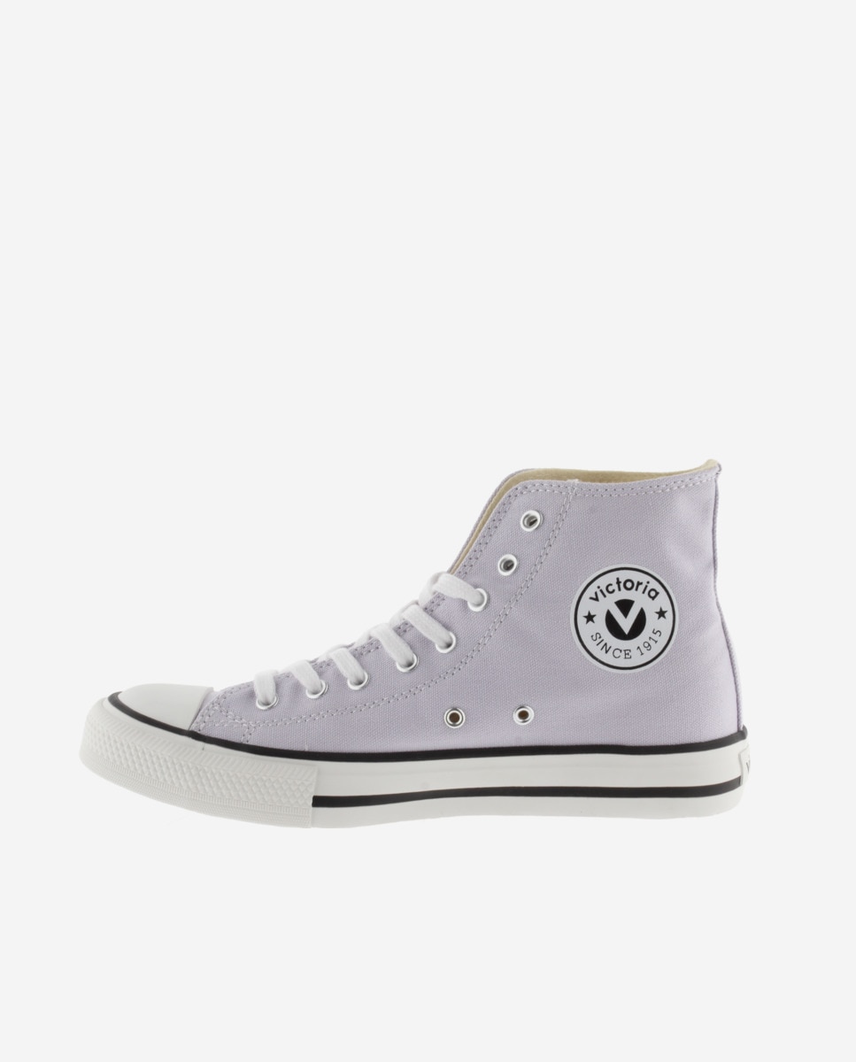 Victoria - Zapatillas básicas unisex altas de lona con puntera de goma.