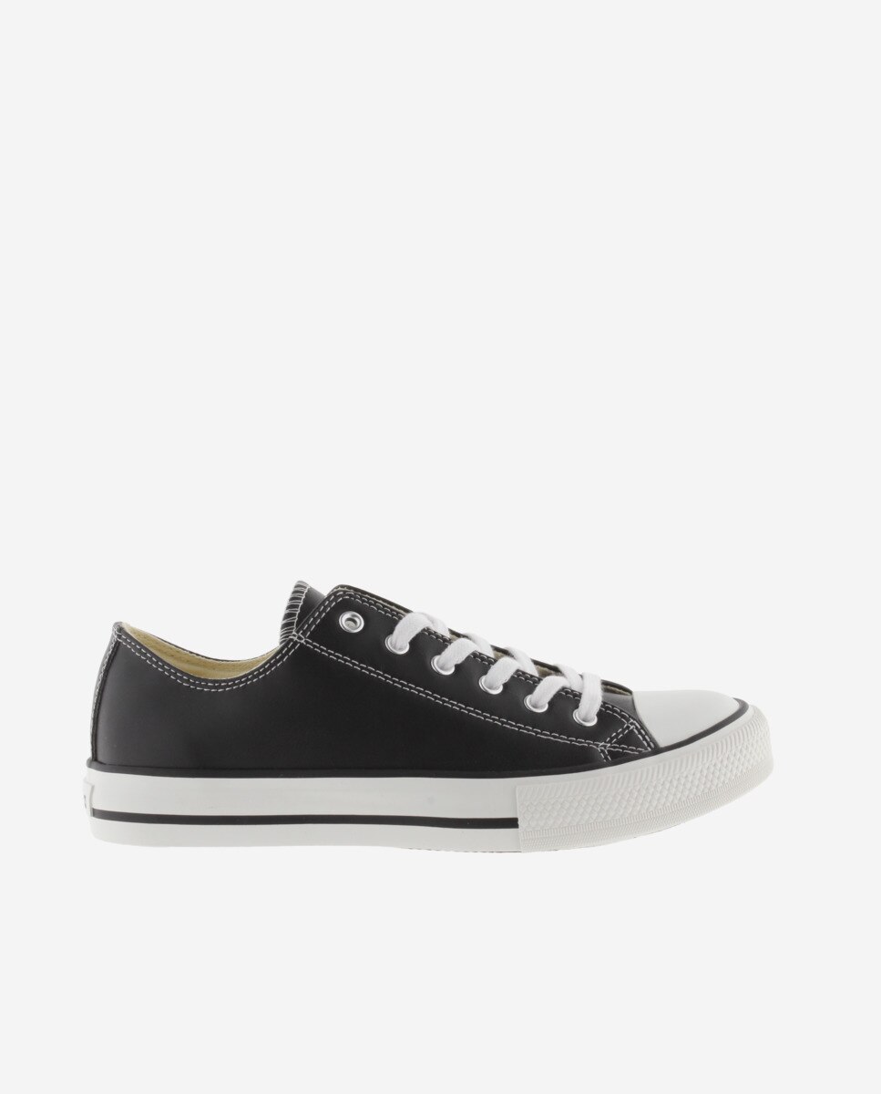 Zapatillas básicas de mujer con cordones blancos - Victoria - Negro Negro-1