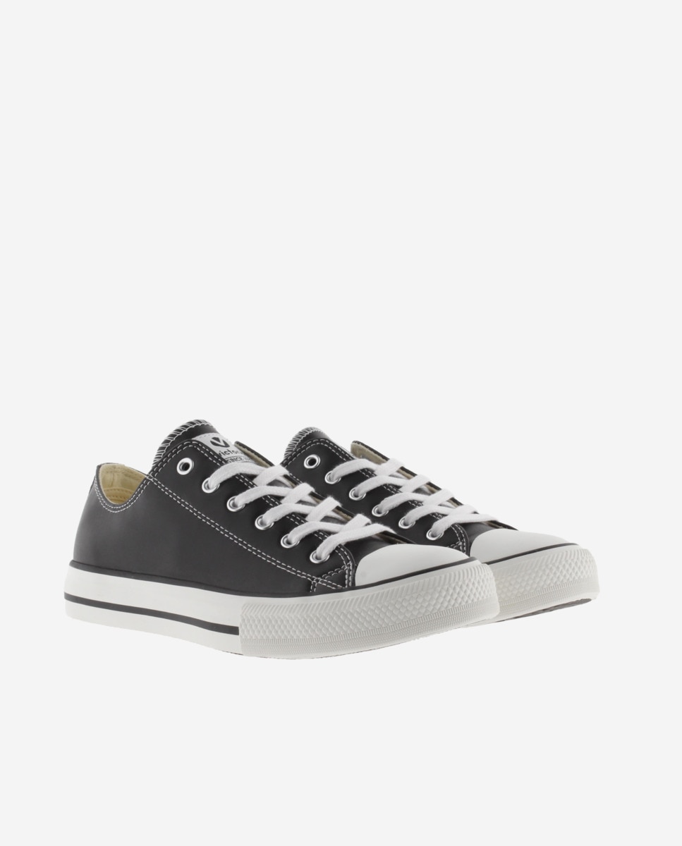 Zapatillas básicas de mujer con cordones blancos - Victoria - Negro Negro-5