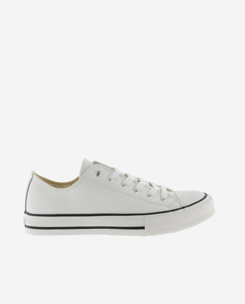 Zapatillas básicas de mujer con cordones blancos - Victoria - Blanco Blanco-1