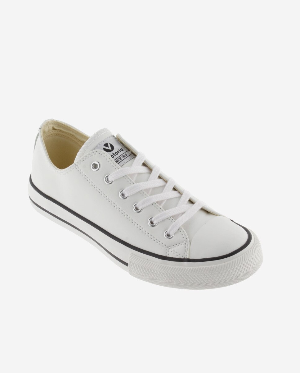 Zapatillas básicas de mujer con cordones blancos - Victoria - Blanco Blanco-3