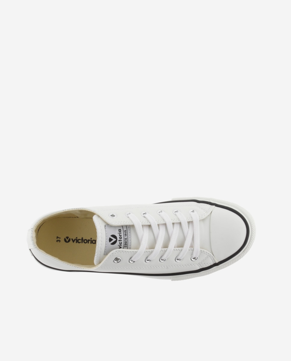 Zapatillas básicas de mujer con cordones blancos - Victoria - Blanco Blanco-4