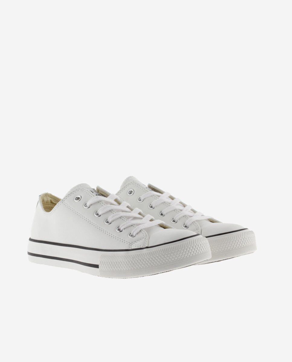 Zapatillas básicas de mujer con cordones blancos - Victoria - Blanco Blanco-5