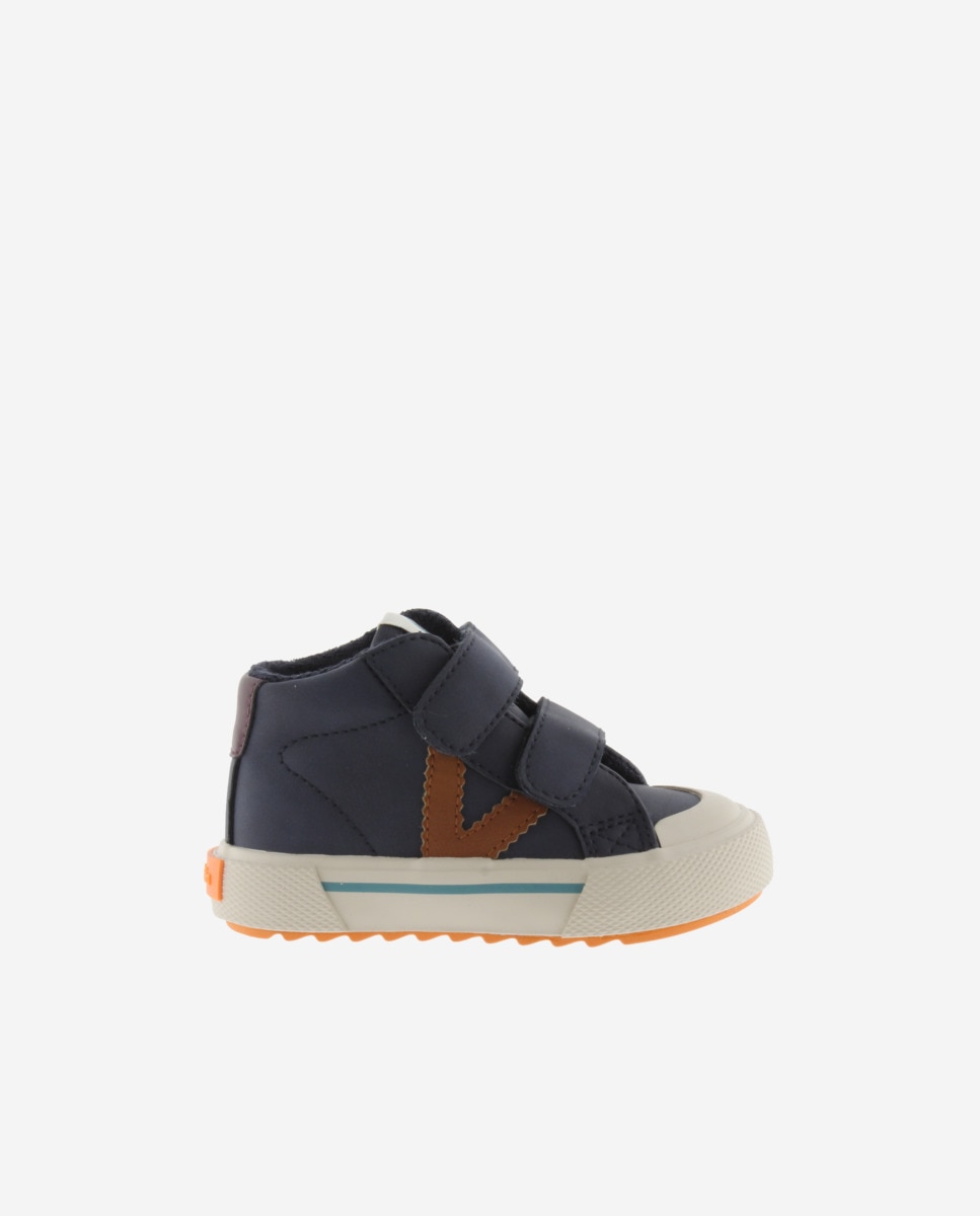 Imagen 1 de Zapatillas altas de niño con tiras adherentes - Azul marino Azul marino