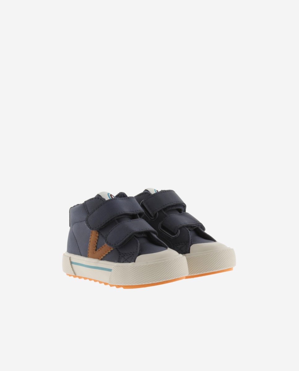 Imagen 5 de Zapatillas altas de niño con tiras adherentes - Azul marino Azul marino