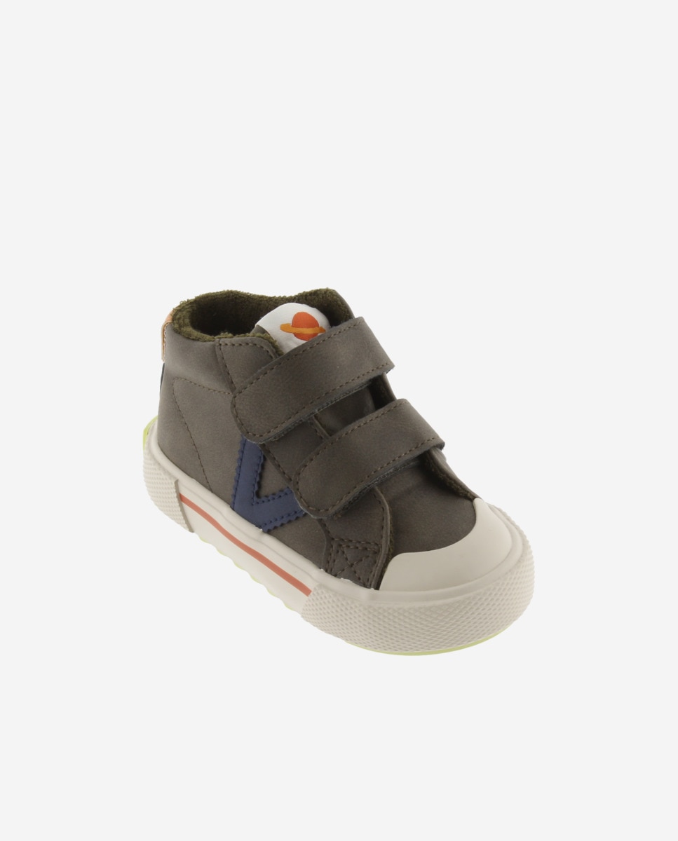 Imagen 2 de Zapatillas altas de niño con tiras adherentes - Kaki Kaki